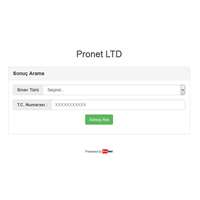 ProNet Bilgi İşlem Ltd. Şti. Bireysel Sonuç Görüntüleme Paneli