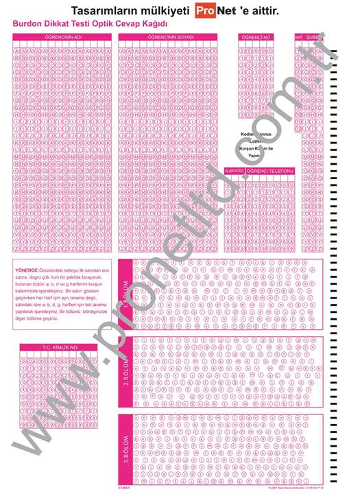 K12NET BURDON DİKKAT TESTİ